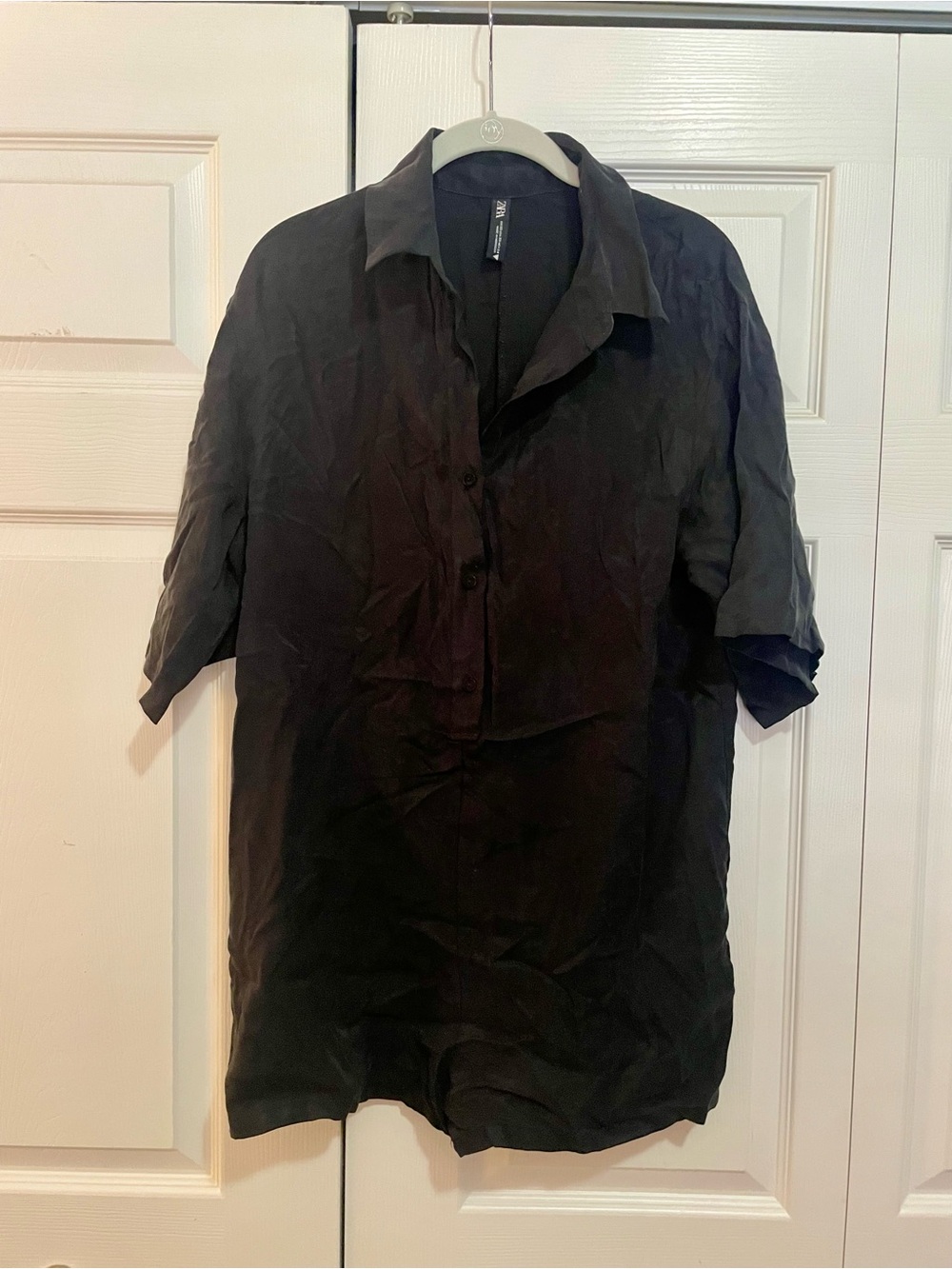 Zara Black Short-Sleeve Jumpsuit Romper